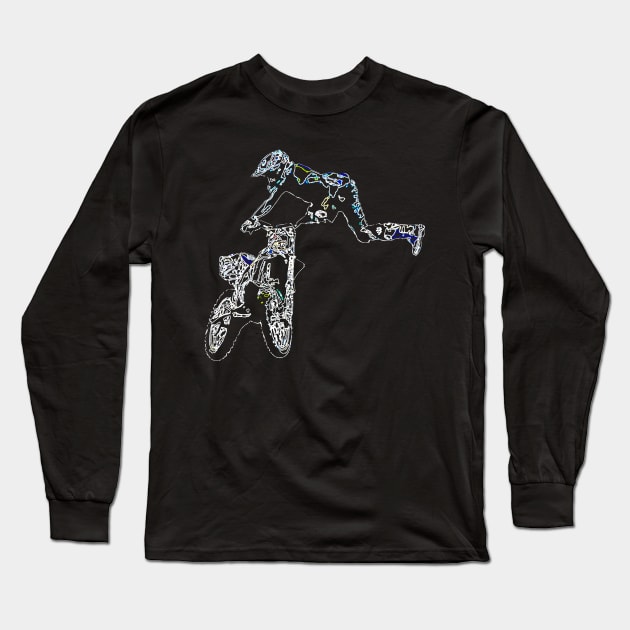 motocross Long Sleeve T-Shirt by rickylabellevie